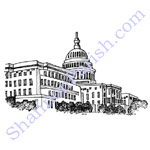 White house - spot illustration, clipart