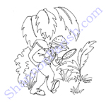 Hunter in the jungle - coloring page