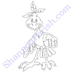 Goofy Bird - coloring page