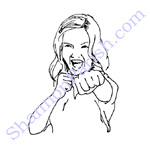 Girl in self defense pose - created for business flyer