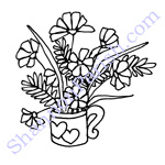 Coffee cup with flowers - book illustration