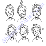 Facial expressions of a boy 
