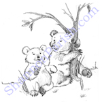 Bears playing - children's book illustration