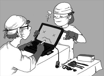 Computer repair cartoon
